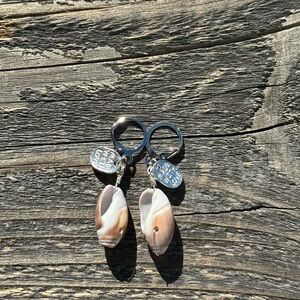 Purple Dwarf Olive Snail Seashell Earrings